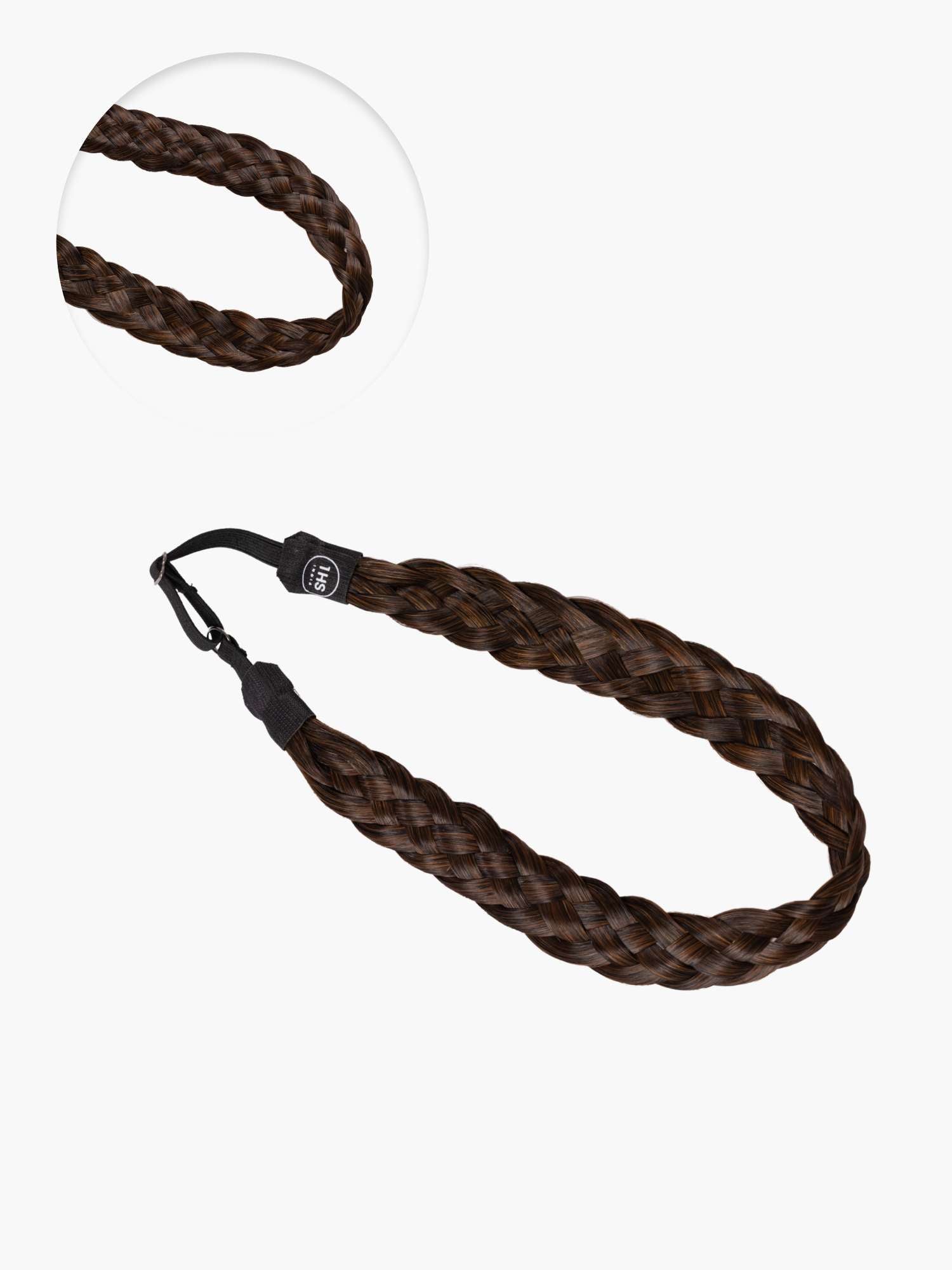 A braided hairband with a clasp.