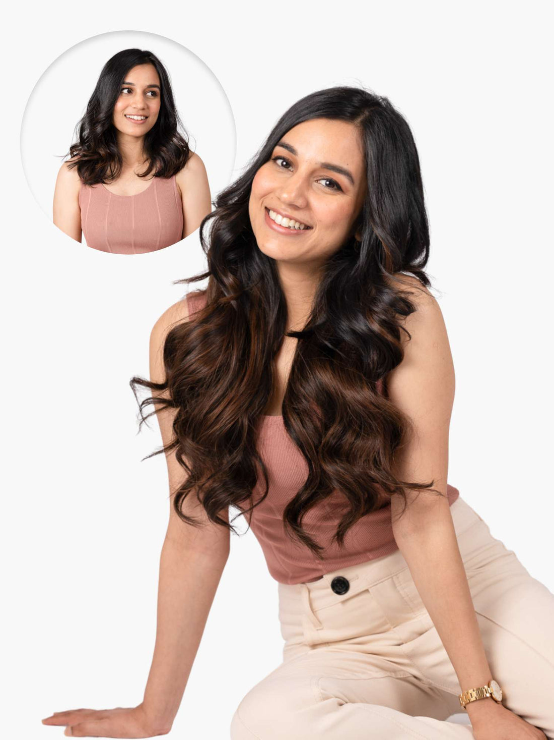 Caramel Brown Balayage Seamless 7 Set Clip-in Extensions