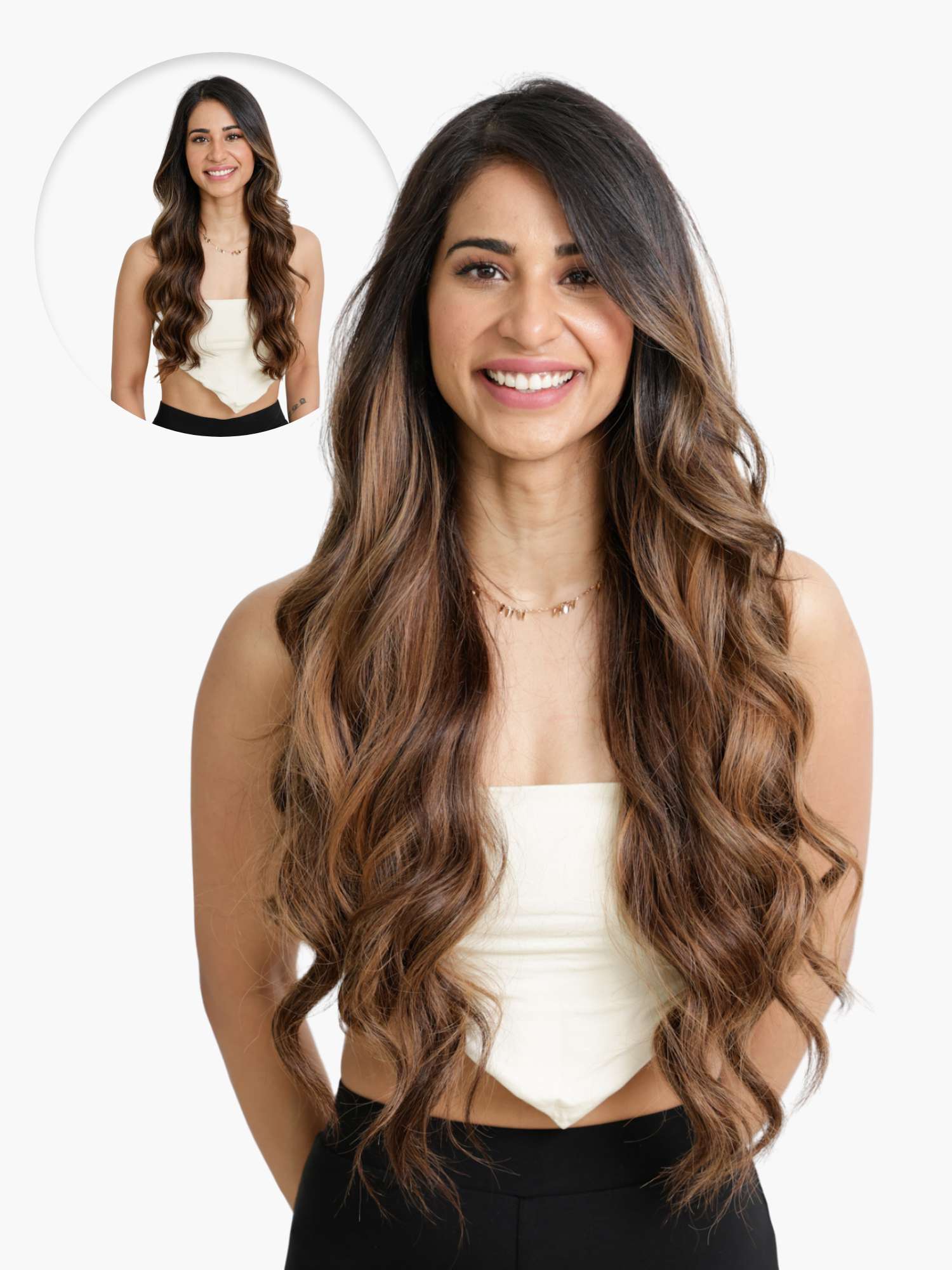 Chestnut Blend Seamless 7 Set Clip-in Extensions